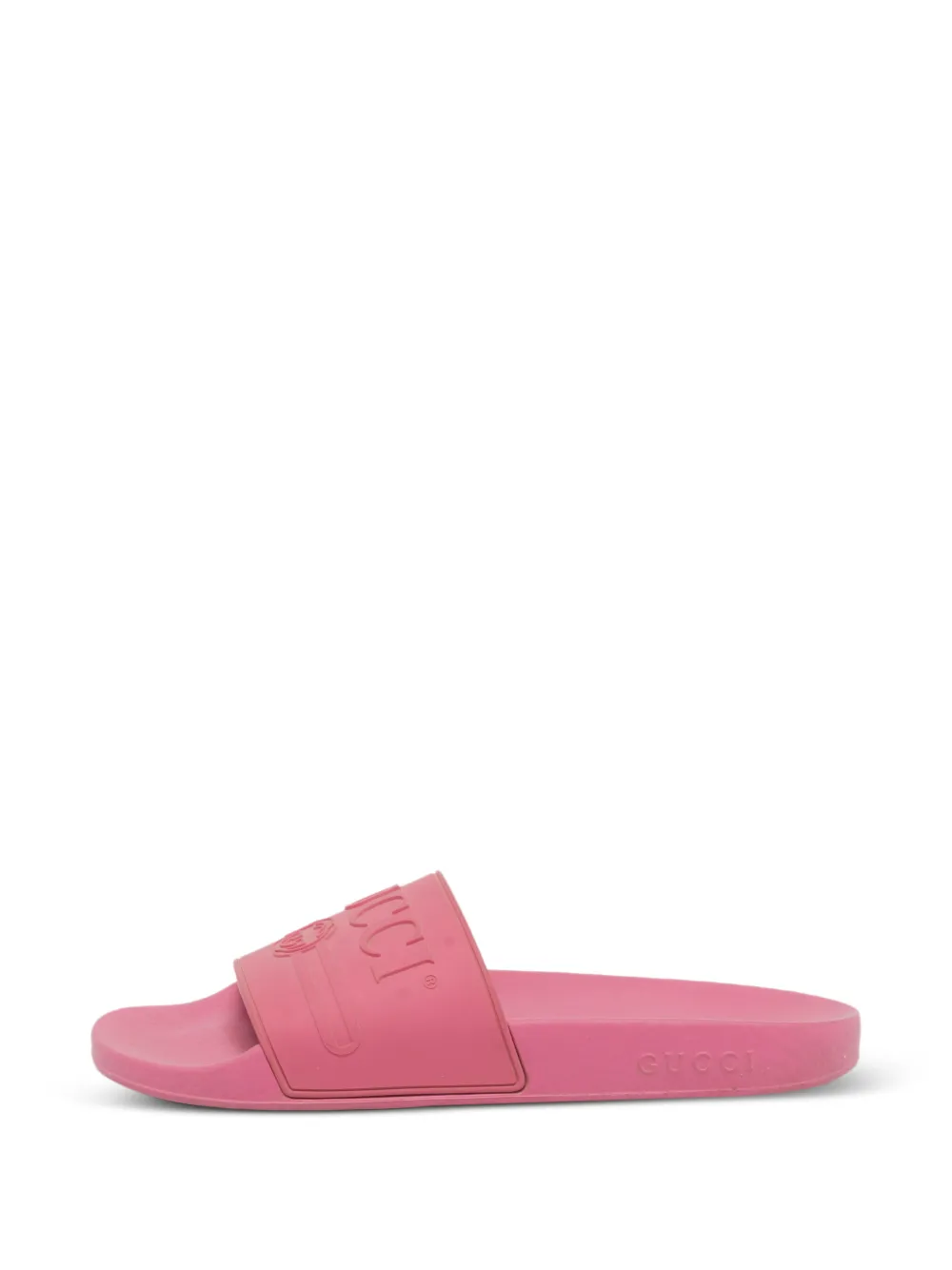 Gucci Pre-Owned logo-embossed pool slides - Rosa