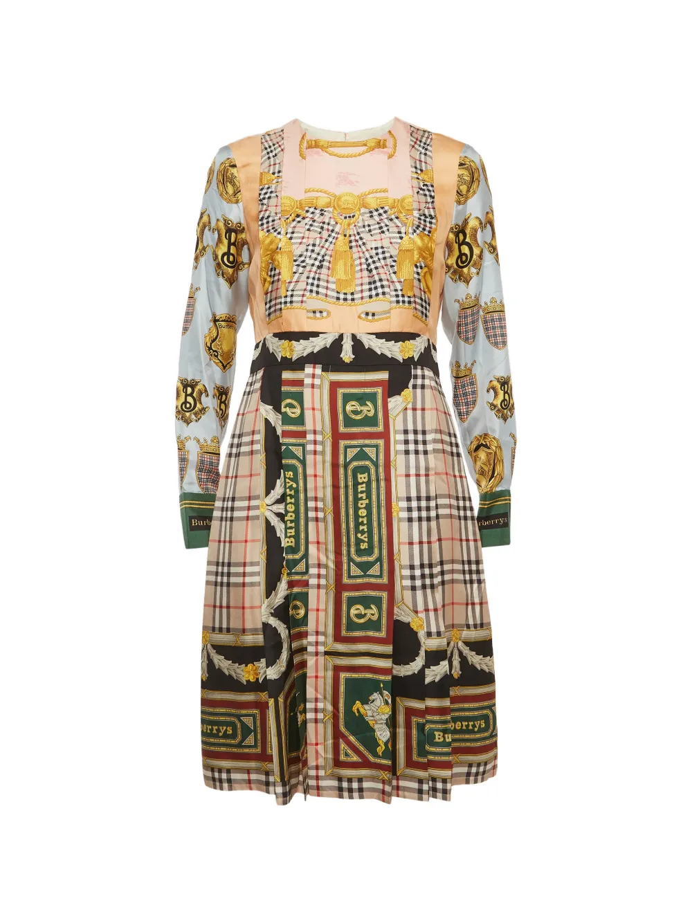 Pre-owned Burberry Pleated Midi Dress In Neutral