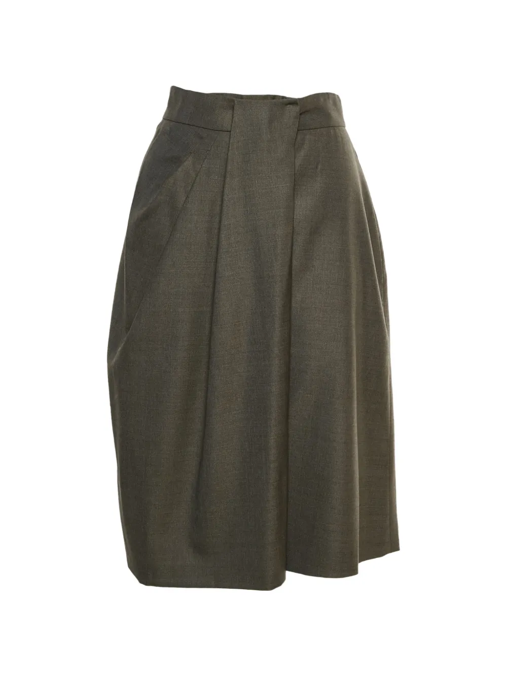 Pre-owned Max Mara Pleated Midi Skirt In Brown