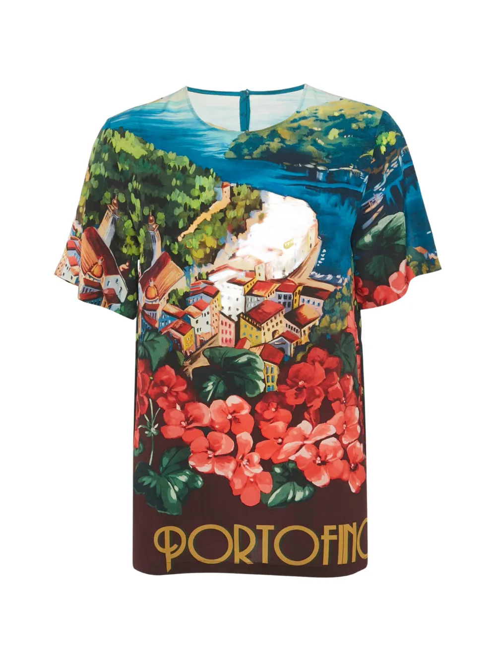 Dolce & Gabbana Pre-Owned Portofino-print silk top - Blu