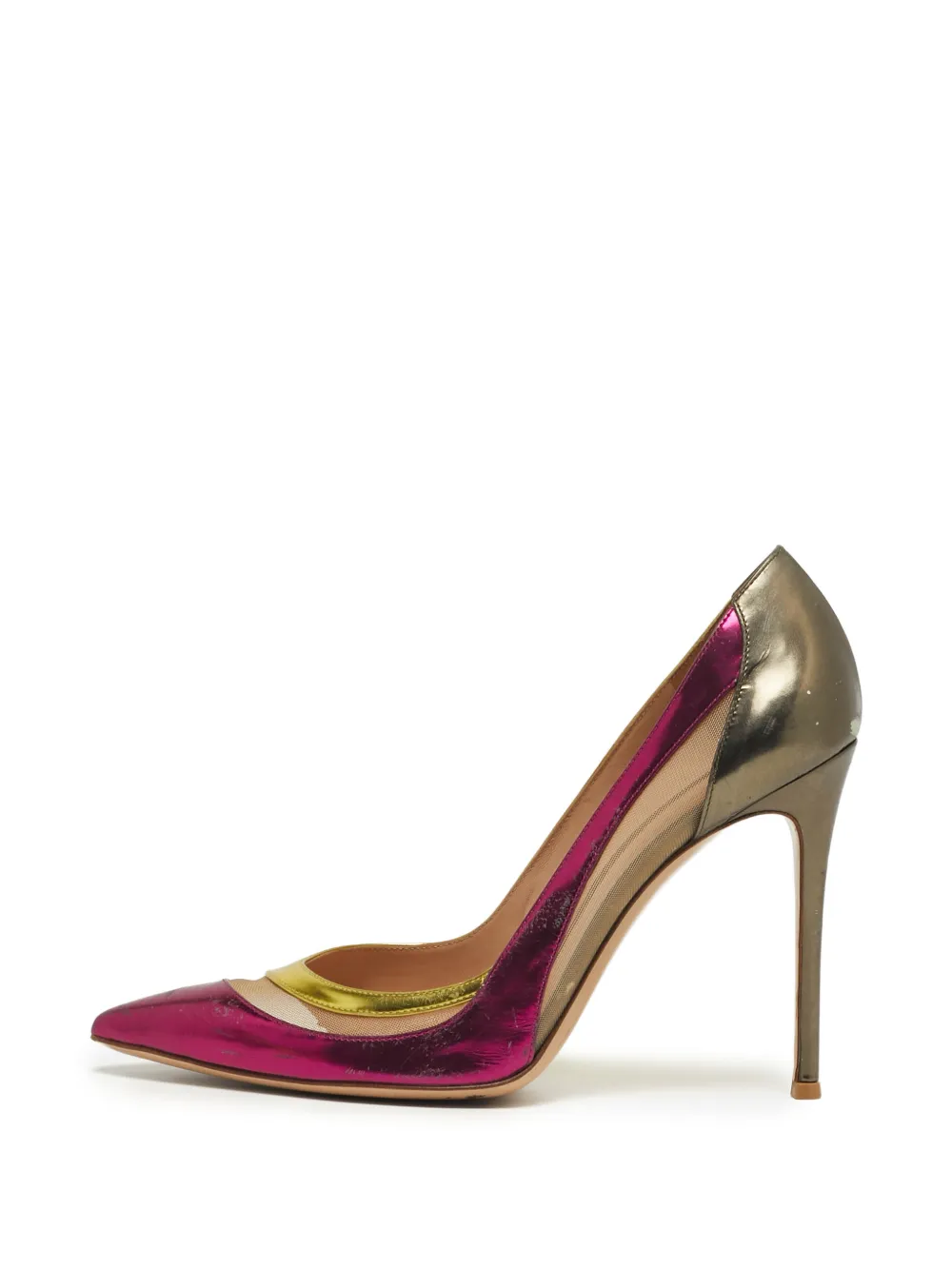 Gianvito Rossi paneled pointed-toe heeled pumps - Rosa