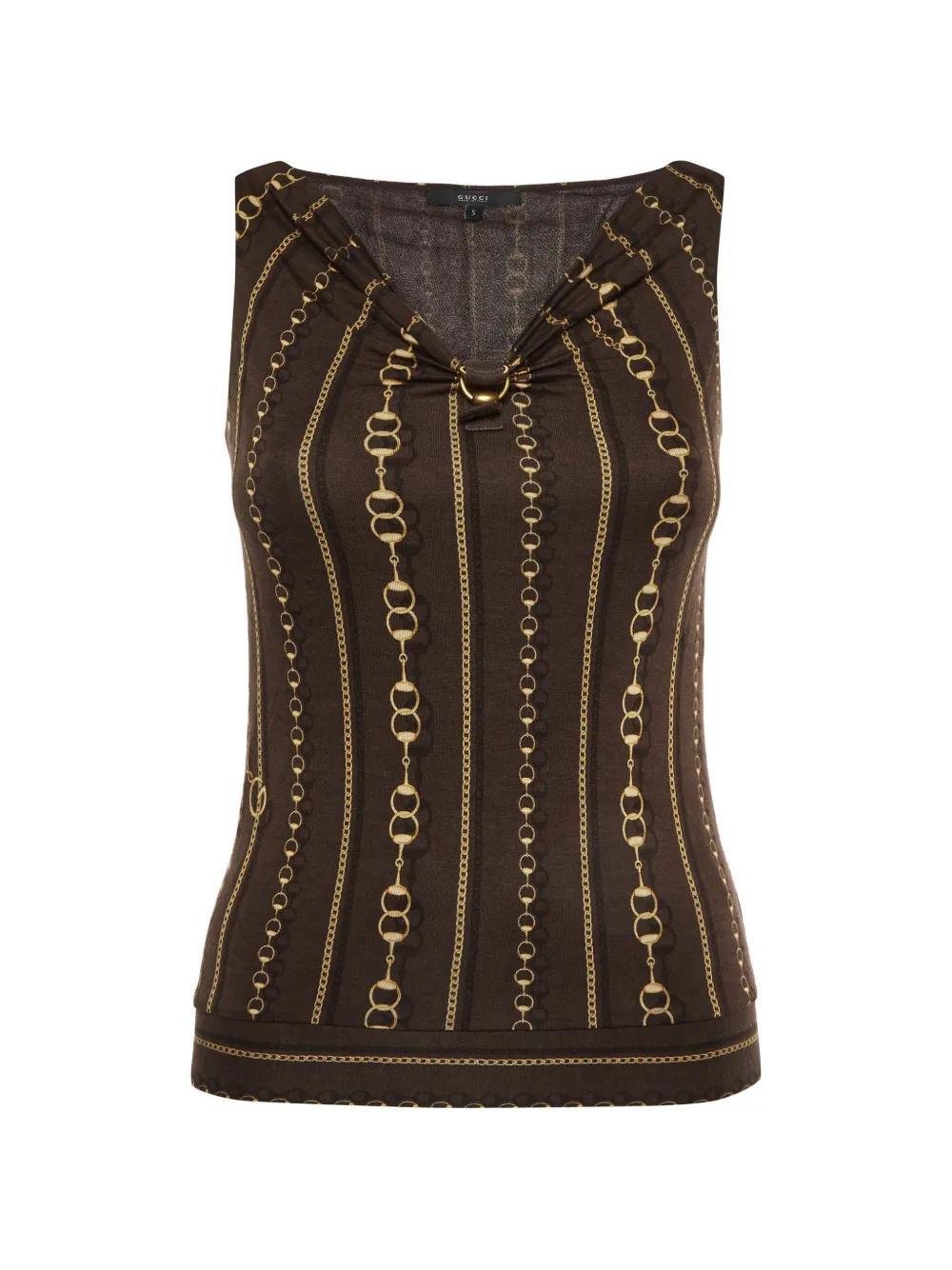Gucci Pre-Owned chain-link print sleeveless top - Marrone