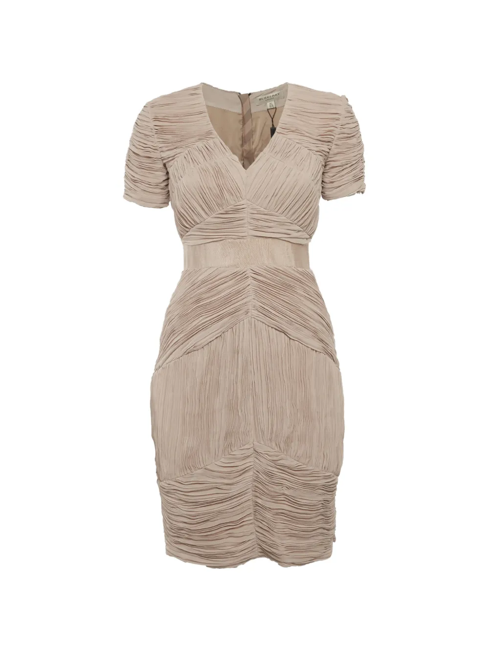 Pre-owned Burberry Plissé Pleated Mini Dress In Neutral