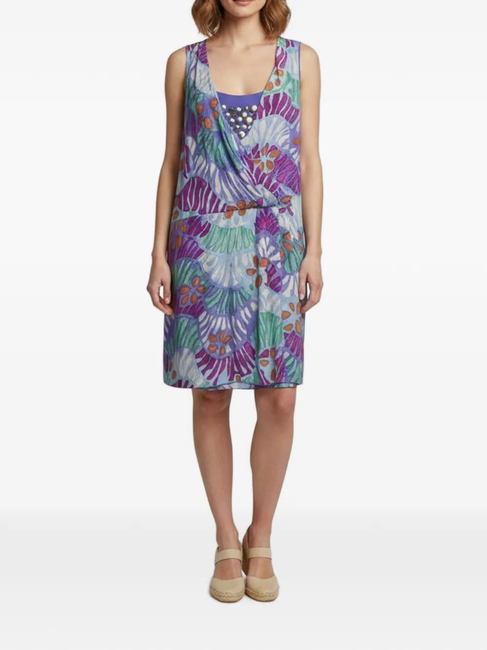 Missoni Pre-Owned floral-print draped midi dress - Viola