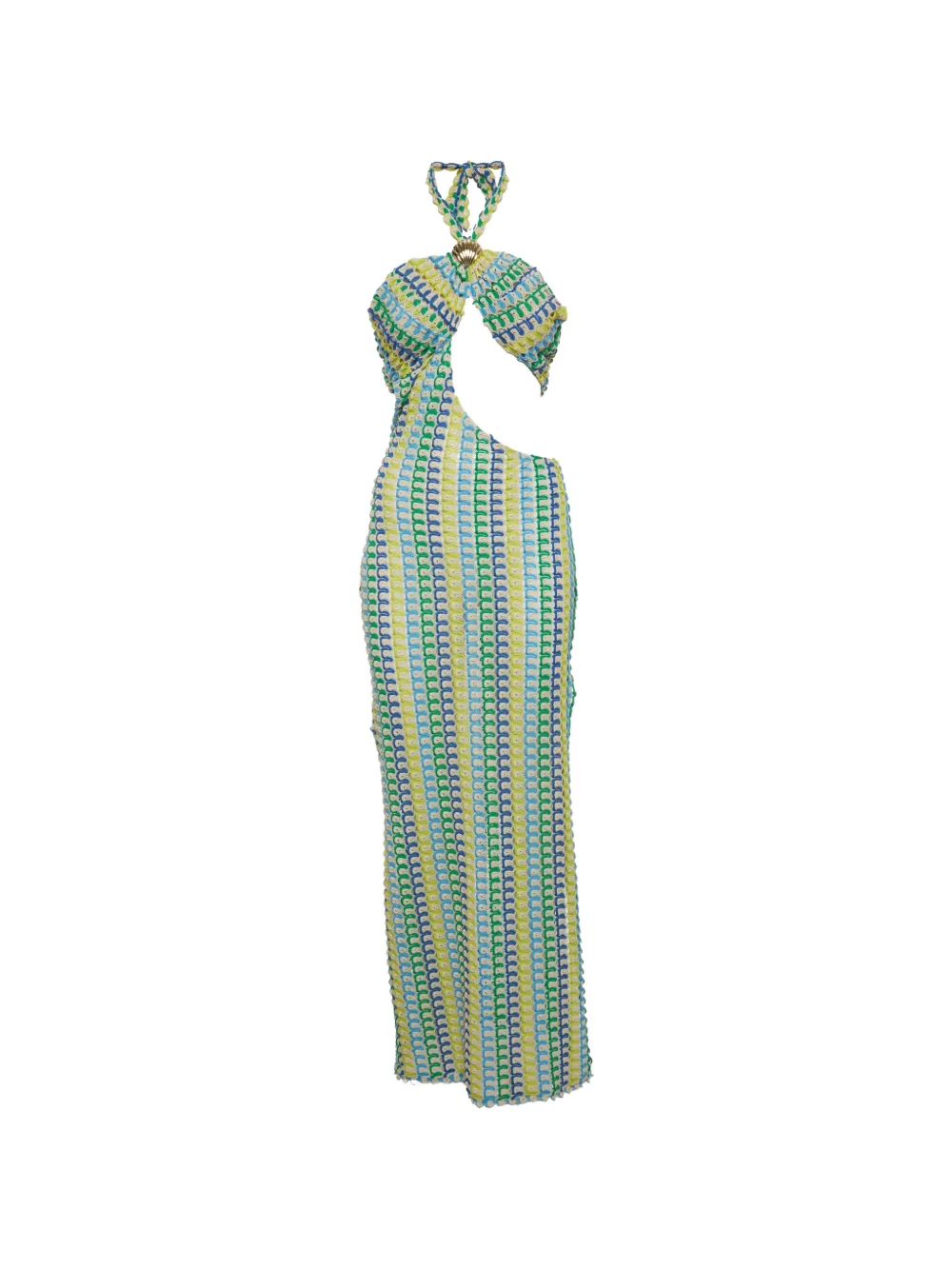 GIZEM PARÇALI crochet-knitted maxi dress - Nude