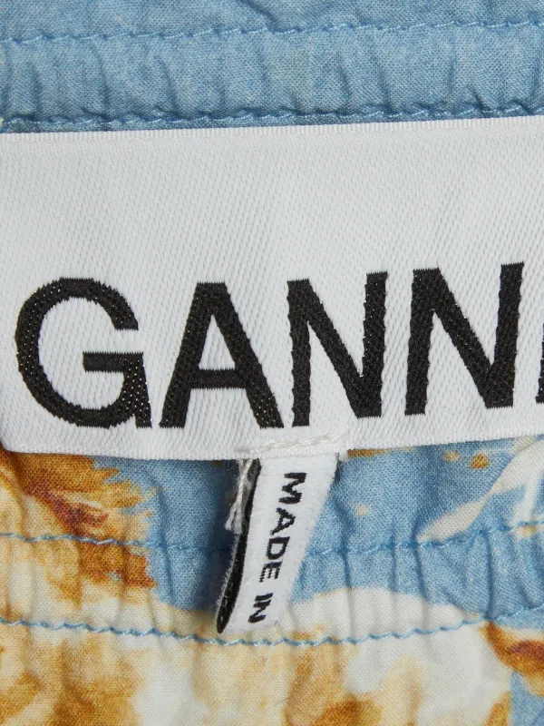 ganni blue horse dress GANNI horse-print Strappy Dress | Blue