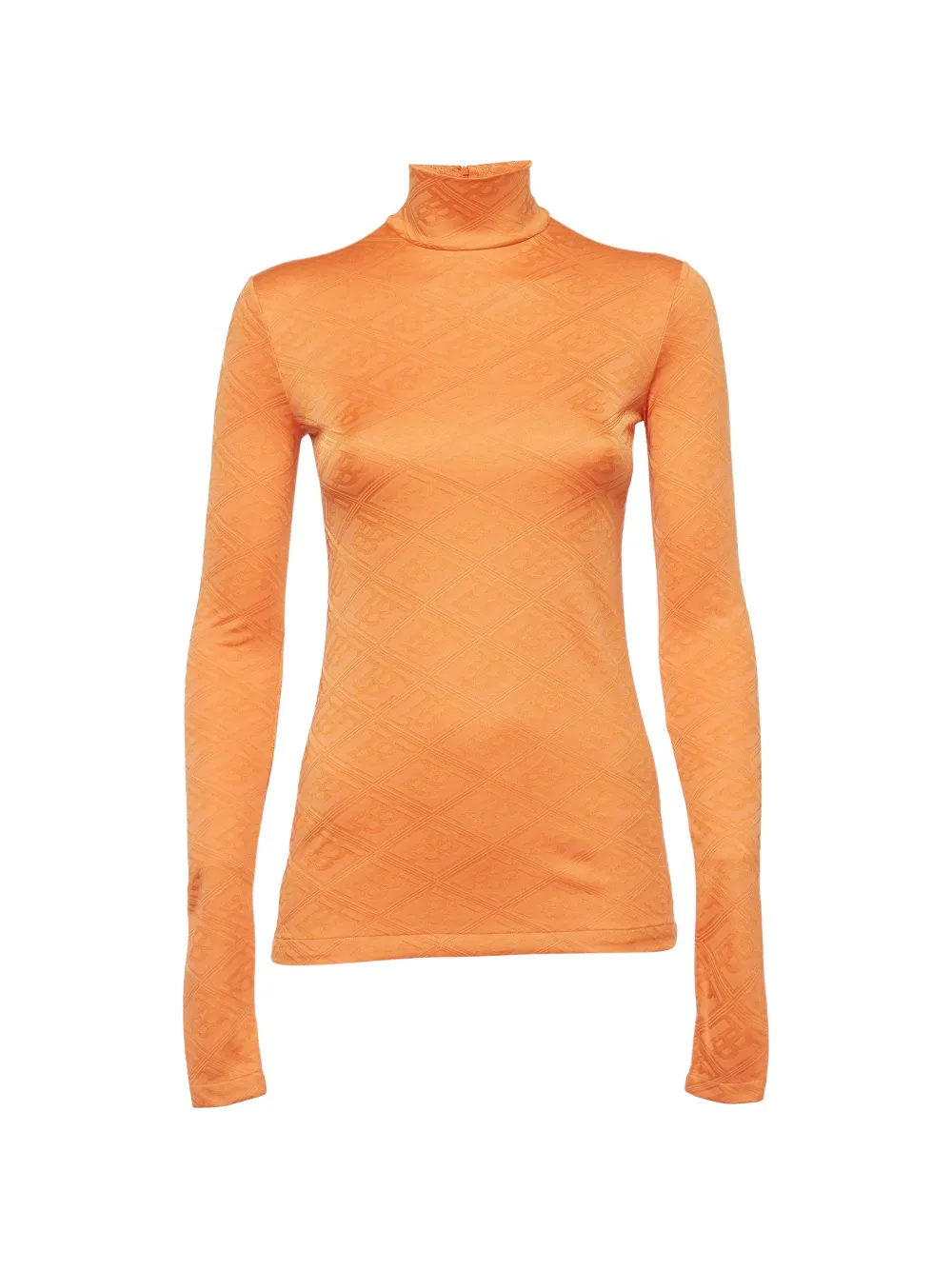 Burberry Pre-Owned Top a collo alto con monogramma - Arancione