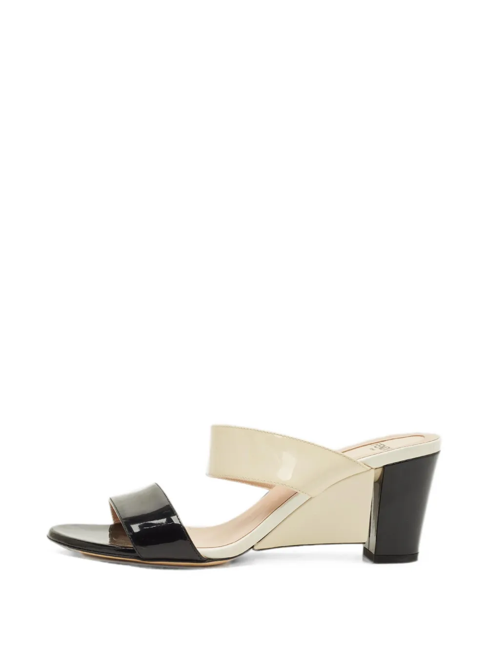 Fendi Pre-Owned tricolour patent wedge sandals - Nero