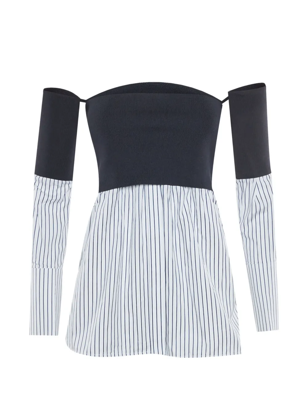 Victoria Victoria Beckham Top a righe con spalle scoperte - Blu