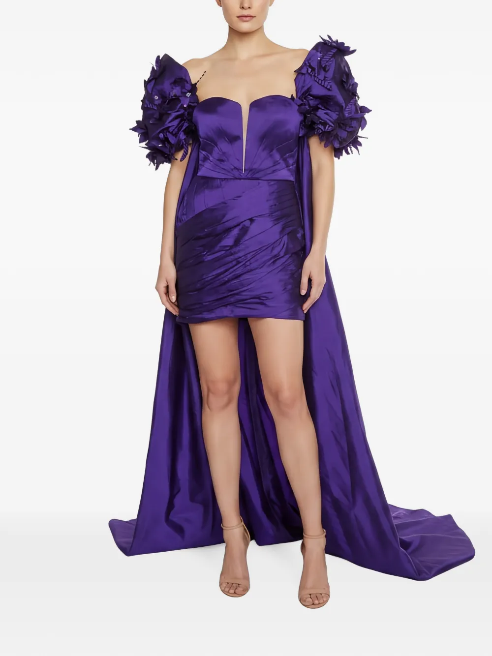SOPHIE COUTURE draped petaled mini dress - Purple
