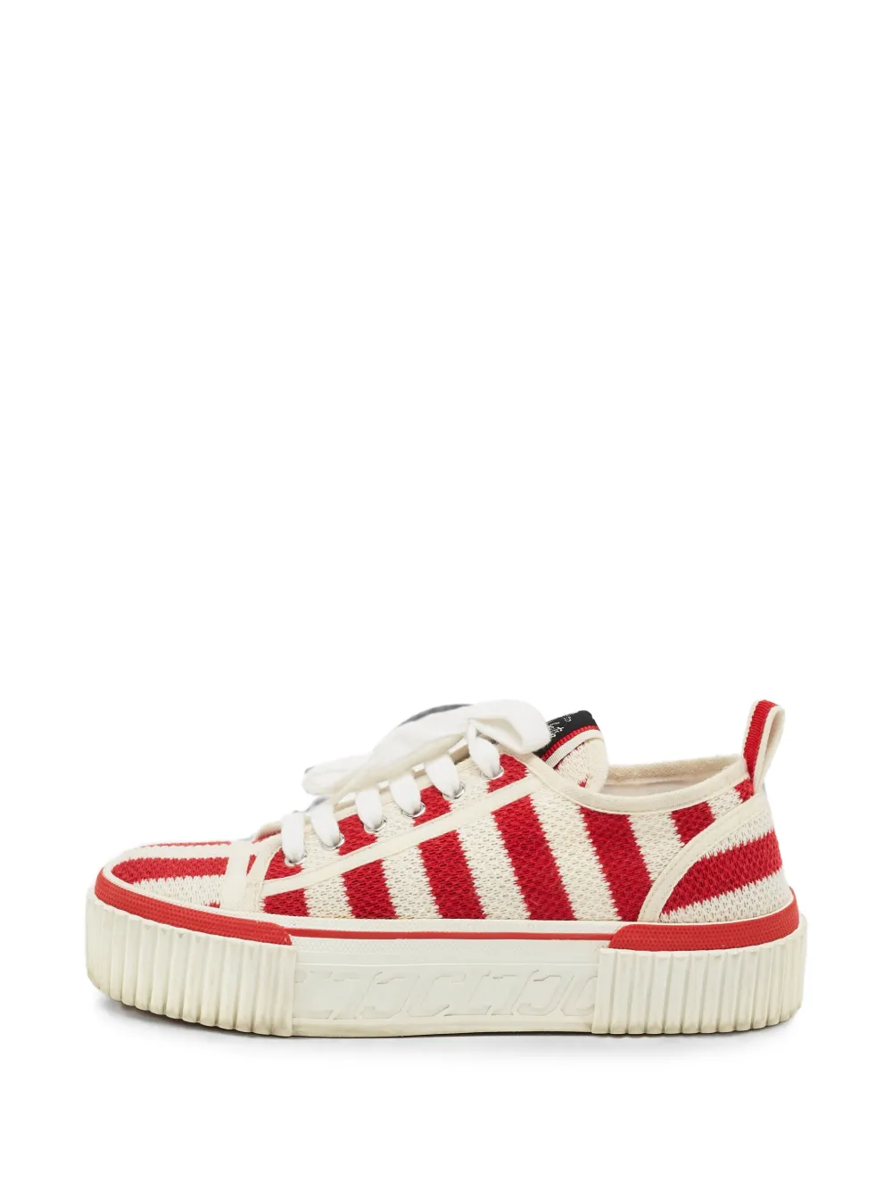 Christian Louboutin Pre-Owned Super Pedro striped platform sneakers - Rot