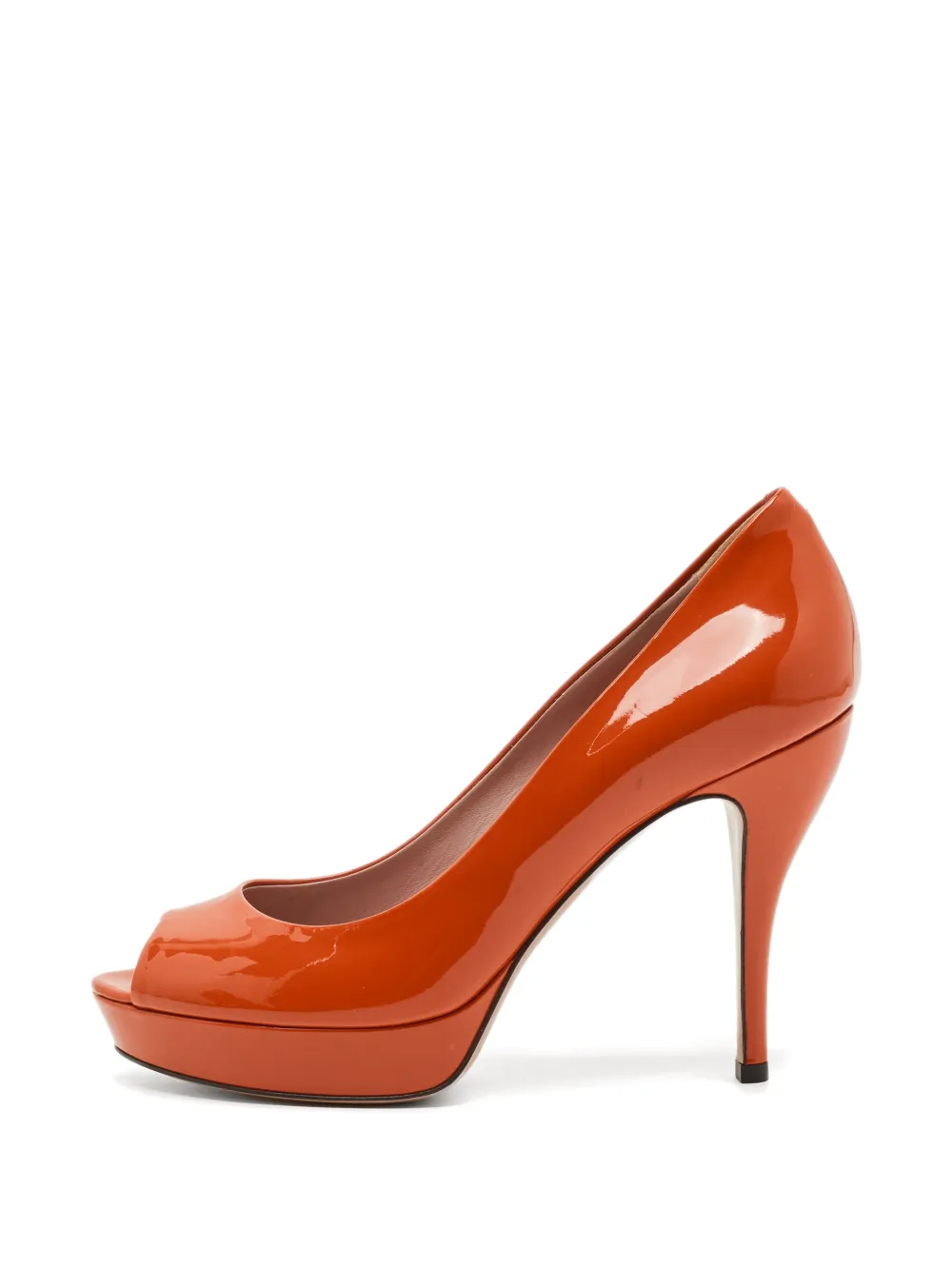 Gucci Pre-Owned peep-toe heeled pumps - Orange