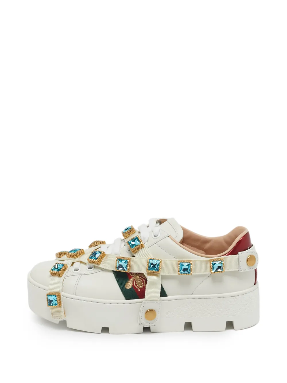 Gucci Pre-Owned Flashtrek crystal-embellished low-top sneakers - Weiß