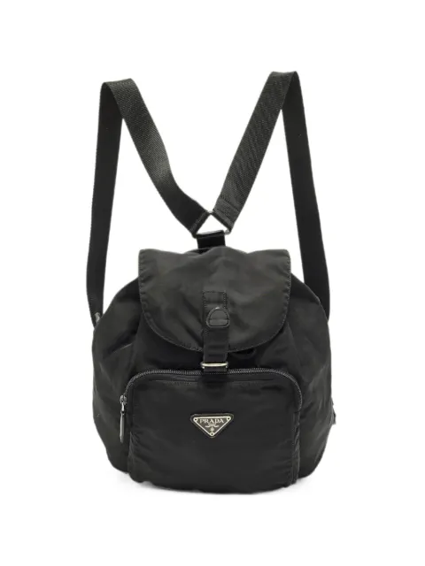 Prada Pre-Owned drawstring triangle logo backpack