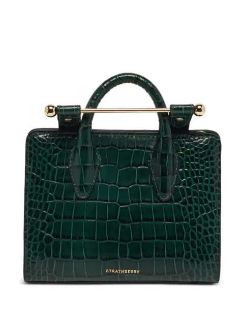 Strathberry Midi Nano croc-effect tote bag