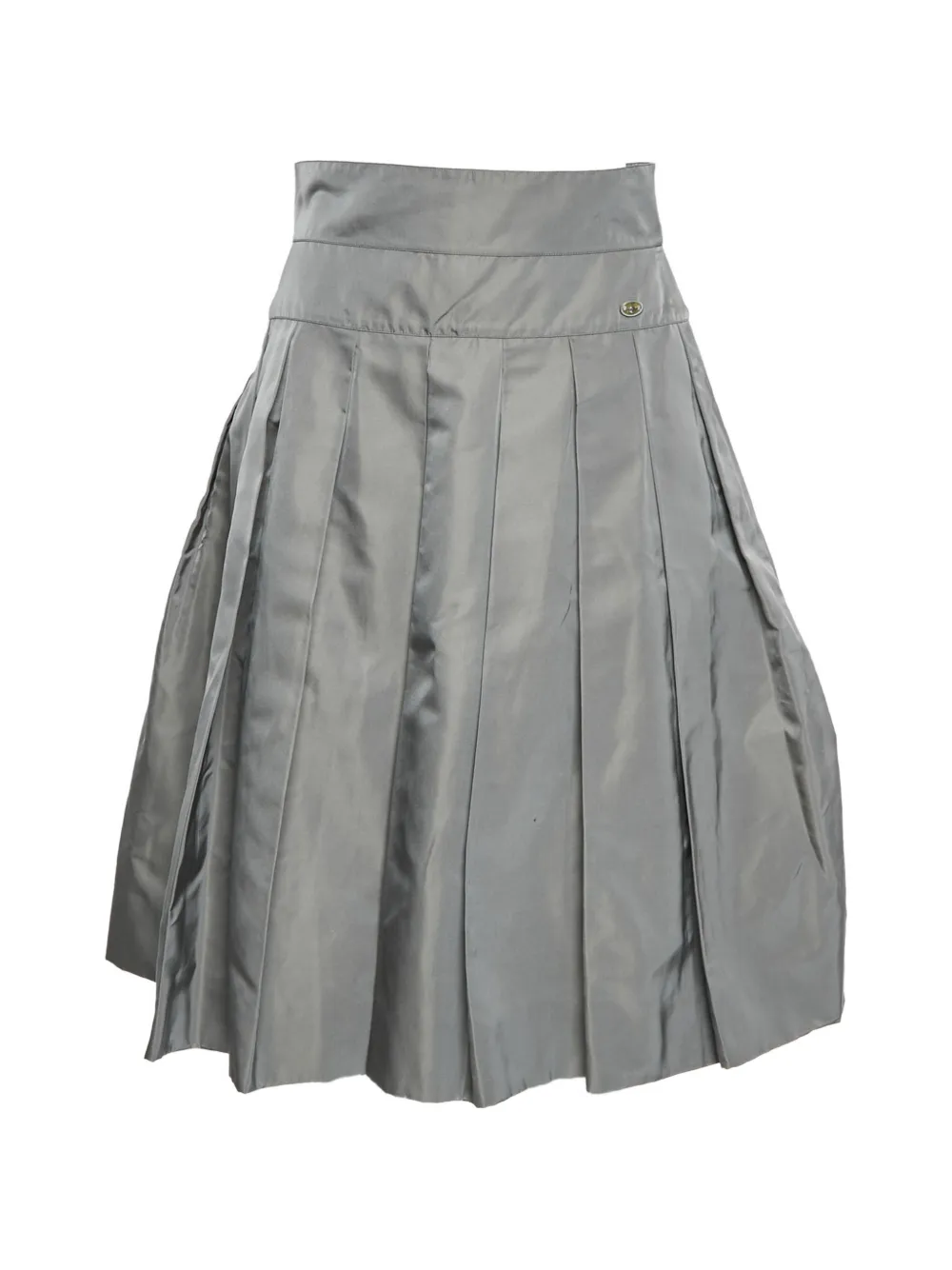 CHANEL Pre-Owned silk midi pleated skirt - Grigio
