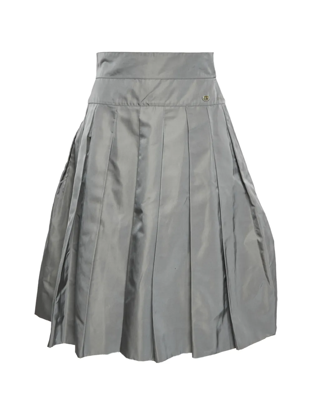 CHANEL Pre-Owned silk midi pleated skirt - Grey