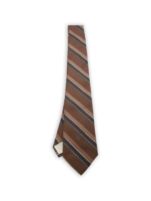 Saint Laurent Pre-Owned Classic diagonal-striped silk tie