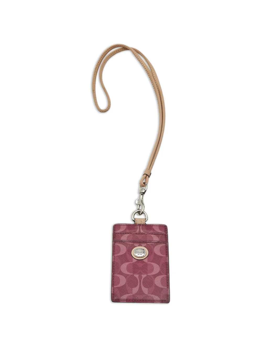 Coach Signature coated canvas lanyard cardholder - Rosa