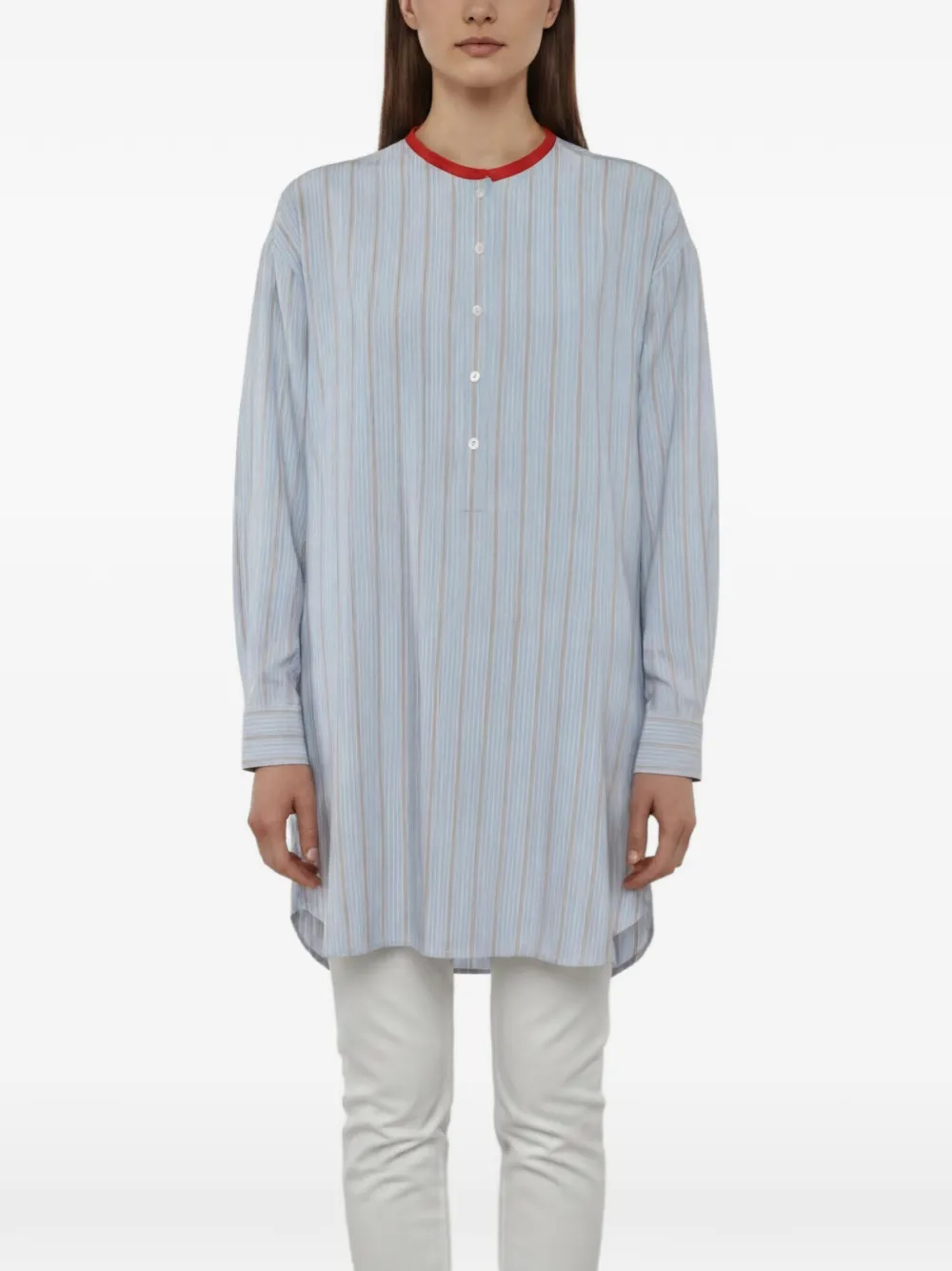 Loro Piana Pre-Owned striped long-sleeve blouse - Blu