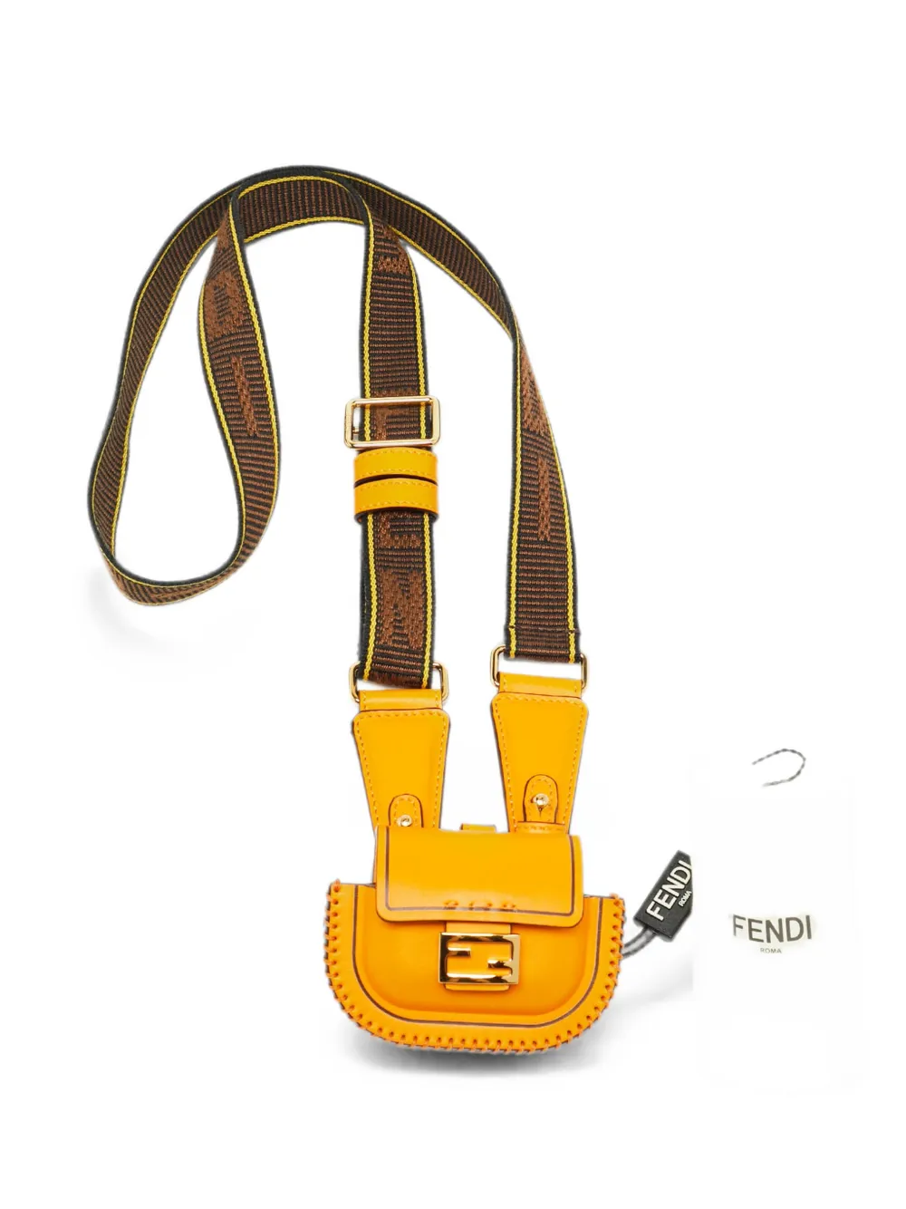 Pre-owned Fendi Baguette Airpods Pro Case In Orange