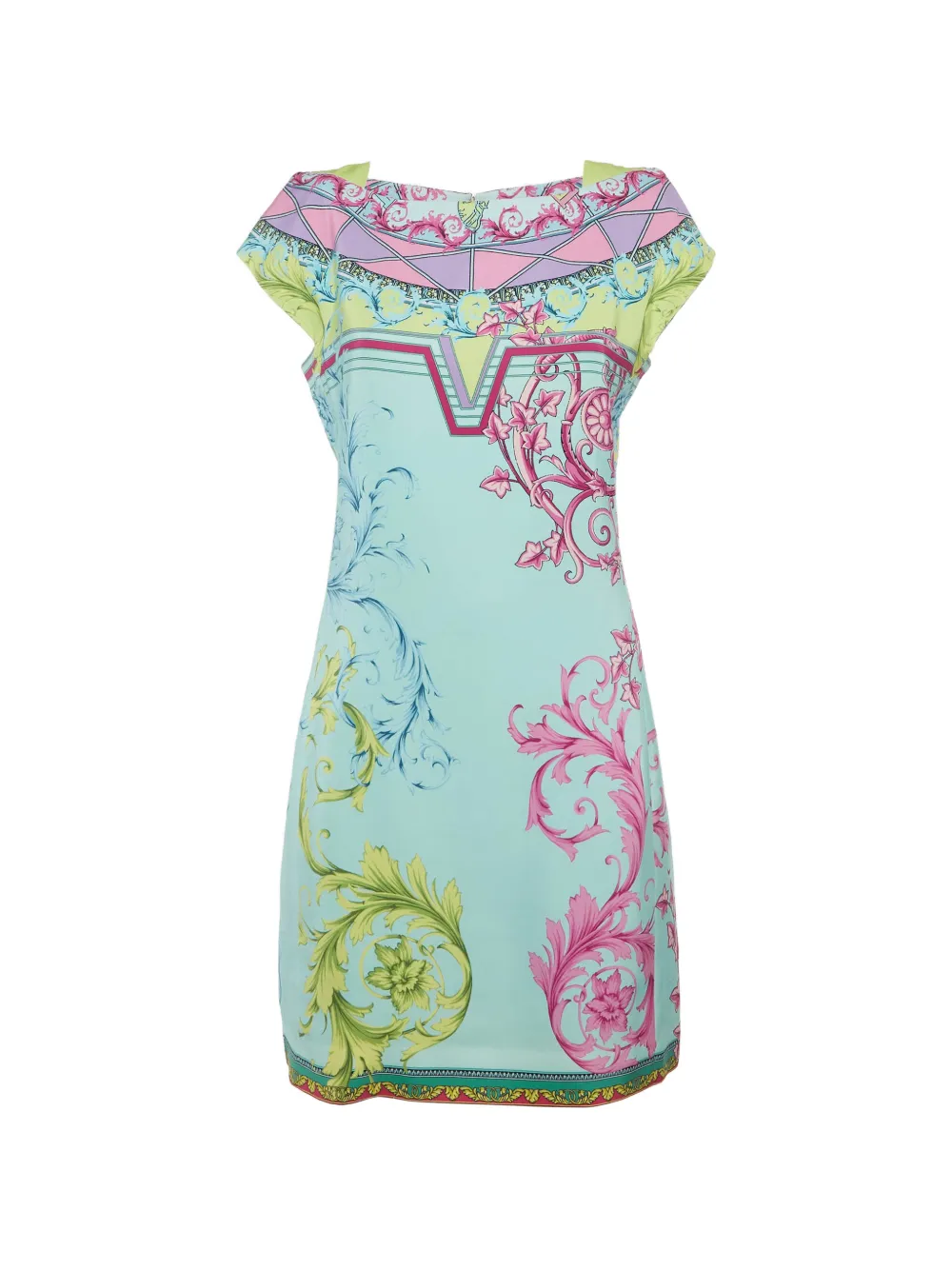 Versace Pre-Owned Barocco print sleeveless mini dress - Blu