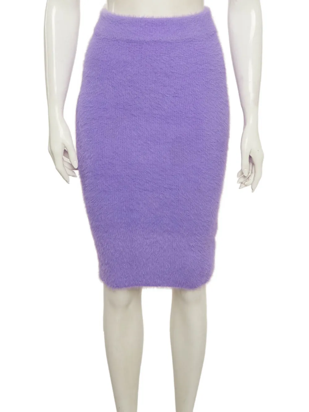 Pre-owned Off-white Faux-mohair Mini Skirt In Purple