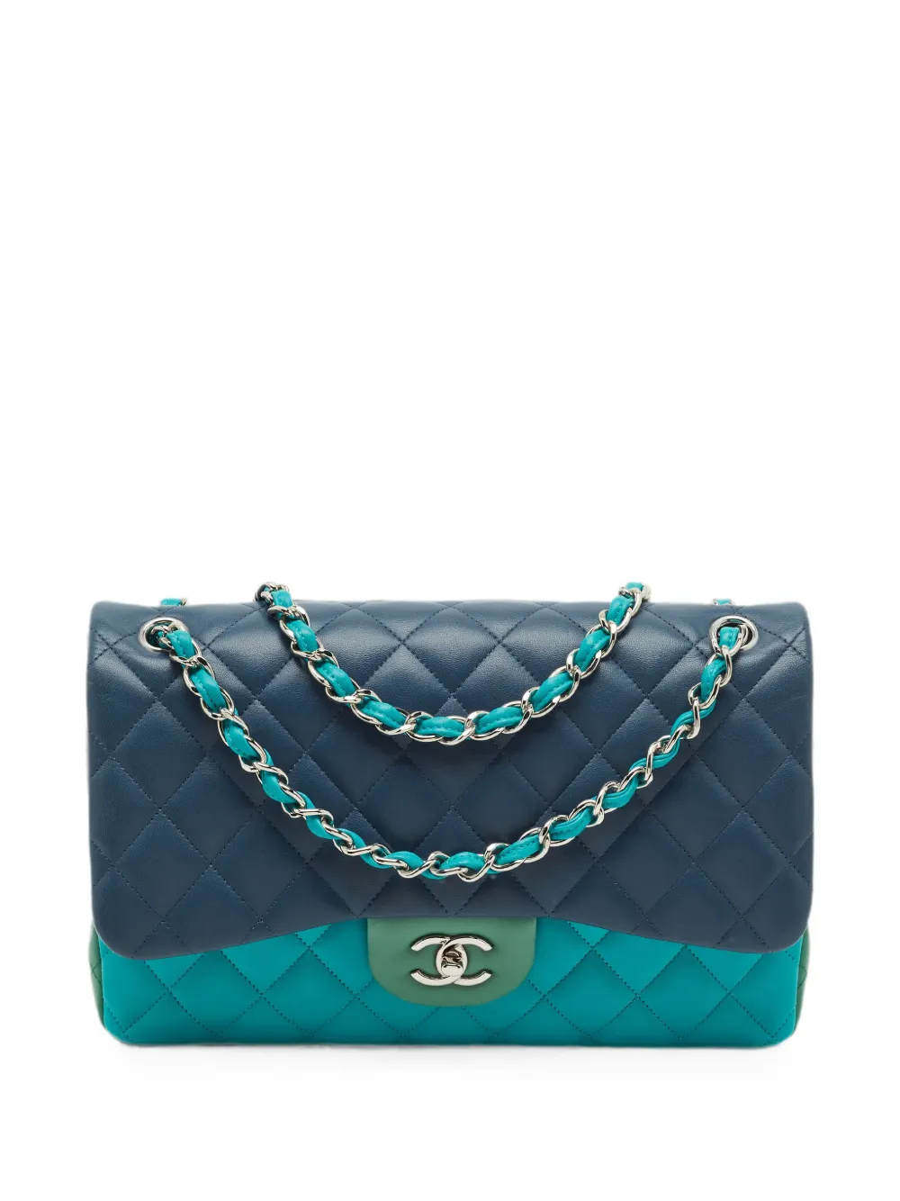CHANEL Pre-Owned 2016-2017 jumbo Double Flap shoulder bag - Blu