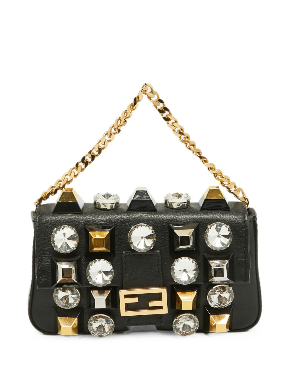 Fendi Pre-Owned 2016 micro Baguette embellished mini bag - Nero