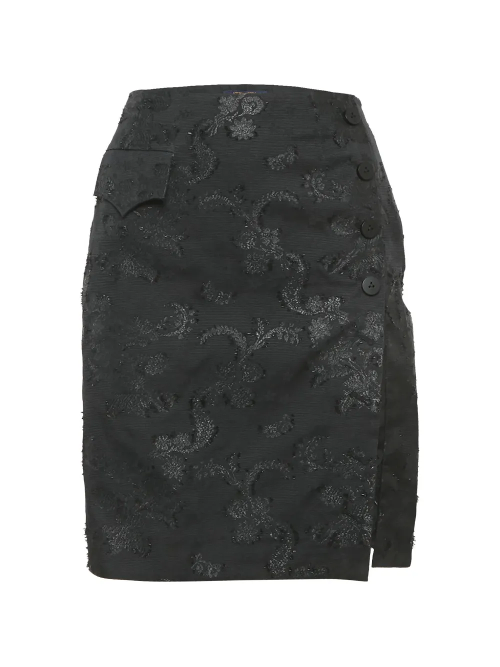 Louis Vuitton Pre-Owned floral-jacquard skirt - Nero