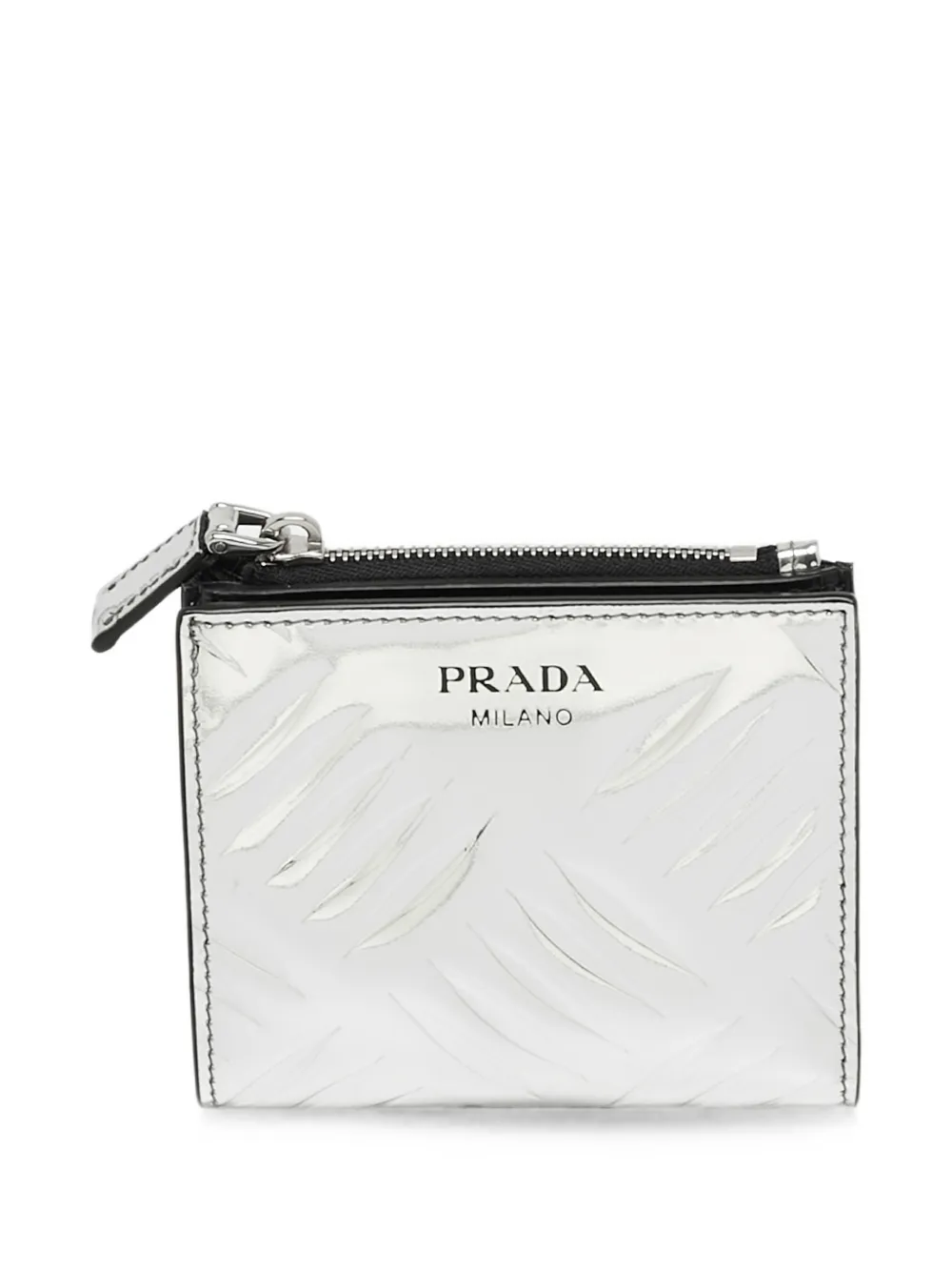 Prada Pre-Owned logo-print bi-fold wallet - Argento