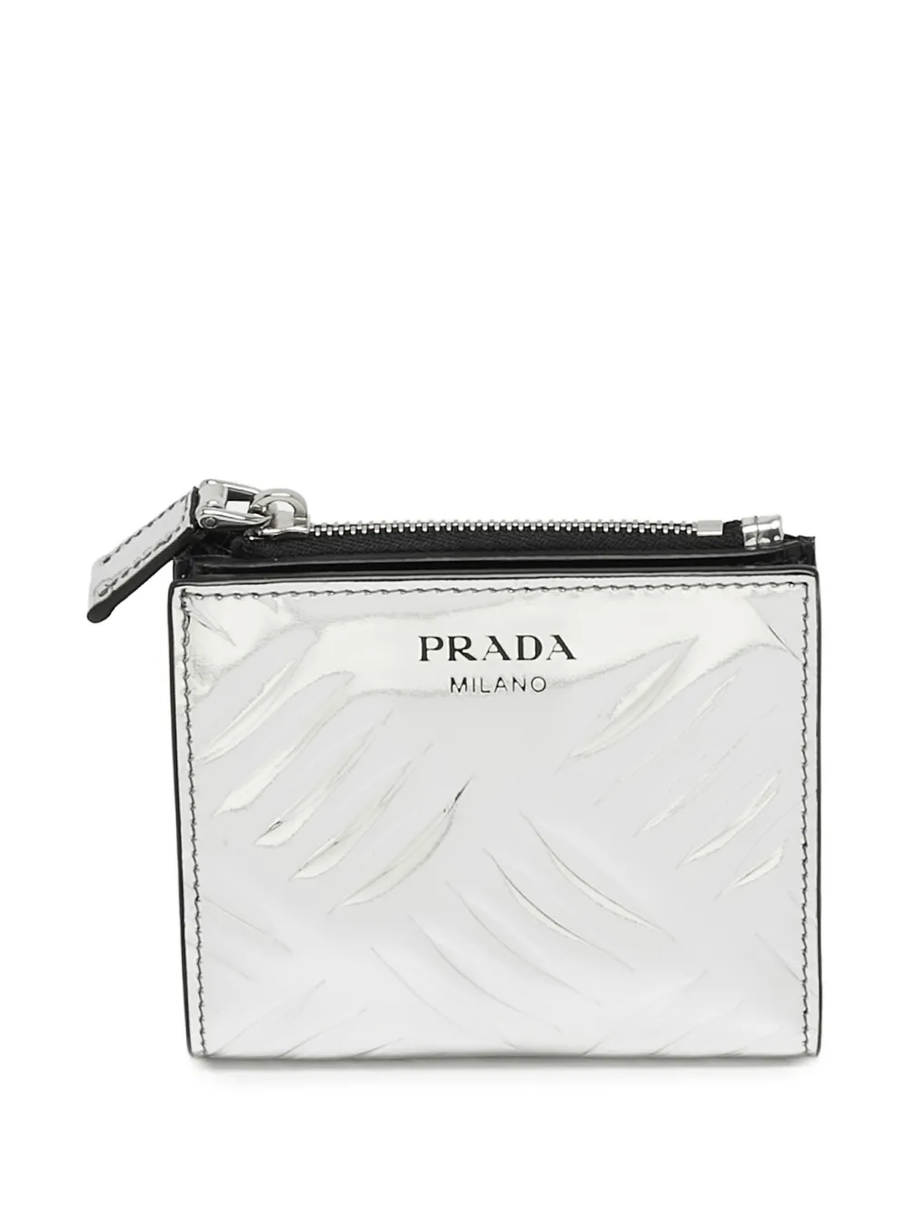 Prada Pre-Owned logo-print bi-fold wallet - Argento