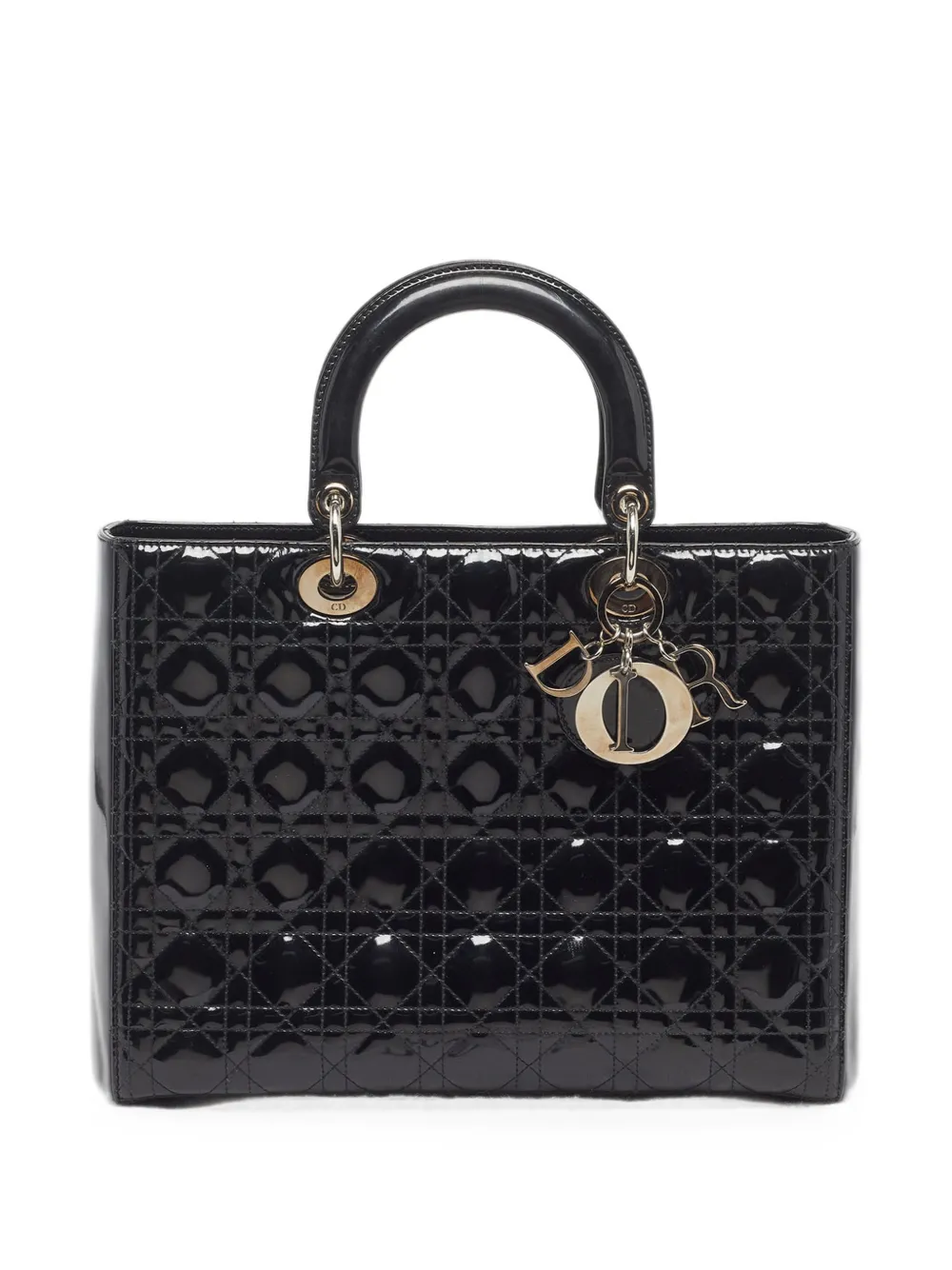 Christian Dior Pre-Owned 2010 Lady Dior Cannage leather tote bag - Nero