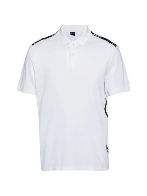 BOSS playera tipo polo de piqué con franja en logo