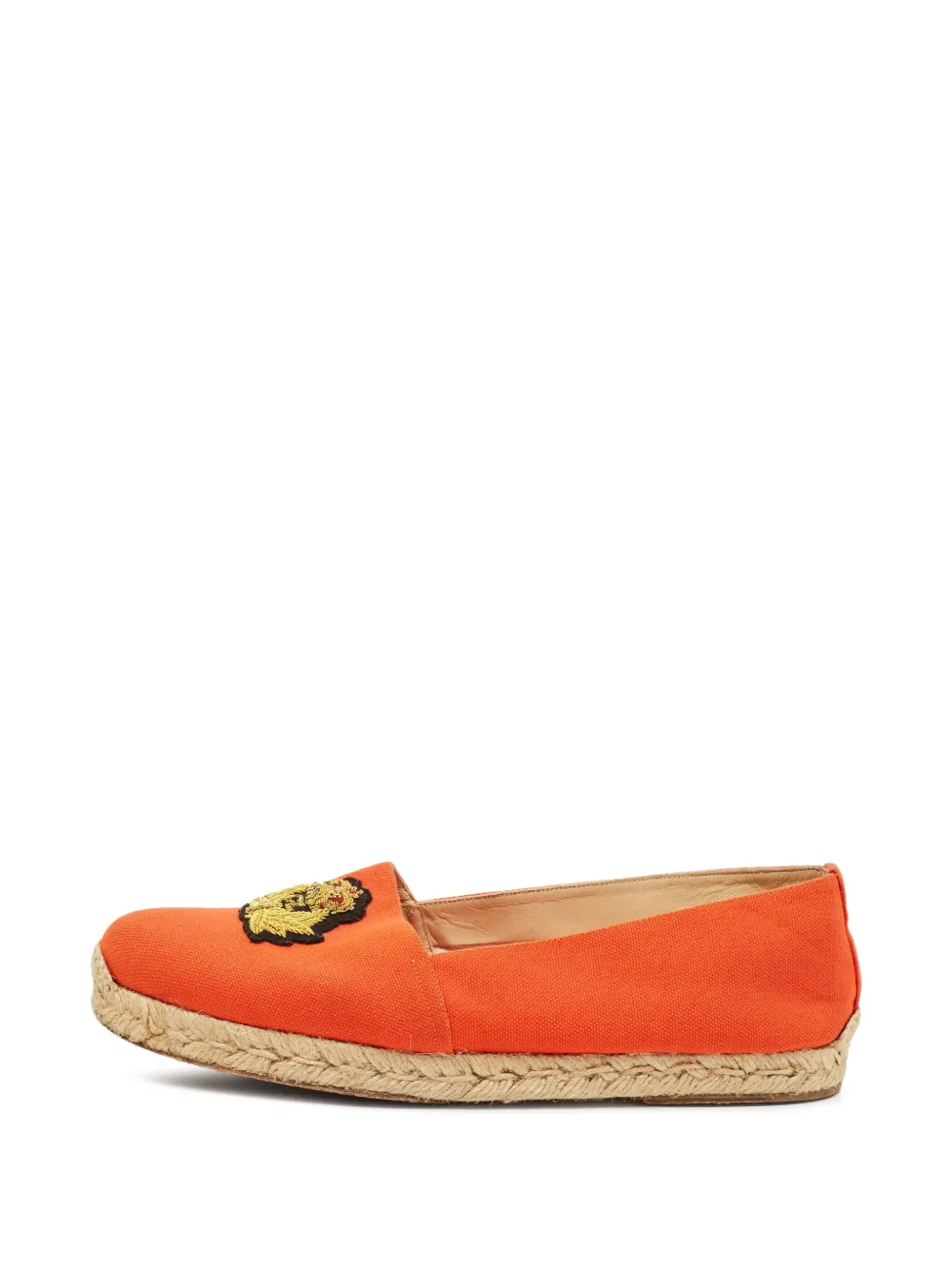 Christian Louboutin Pre-Owned Gala embroidered crest espadrilles - Orange