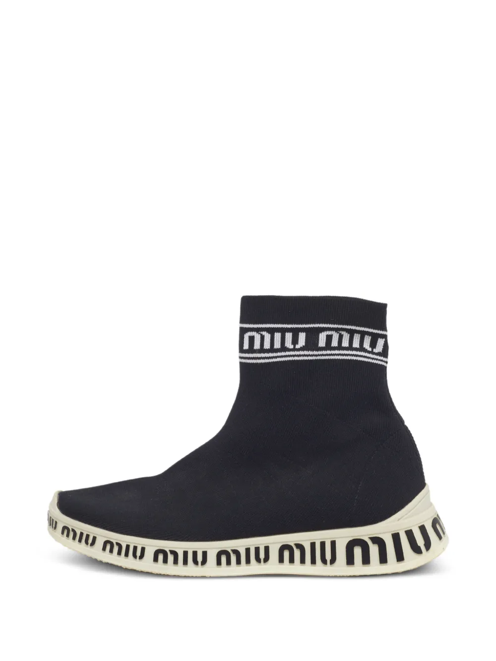 Miu Miu Pre-Owned sock-style high-top sneakers - Schwarz