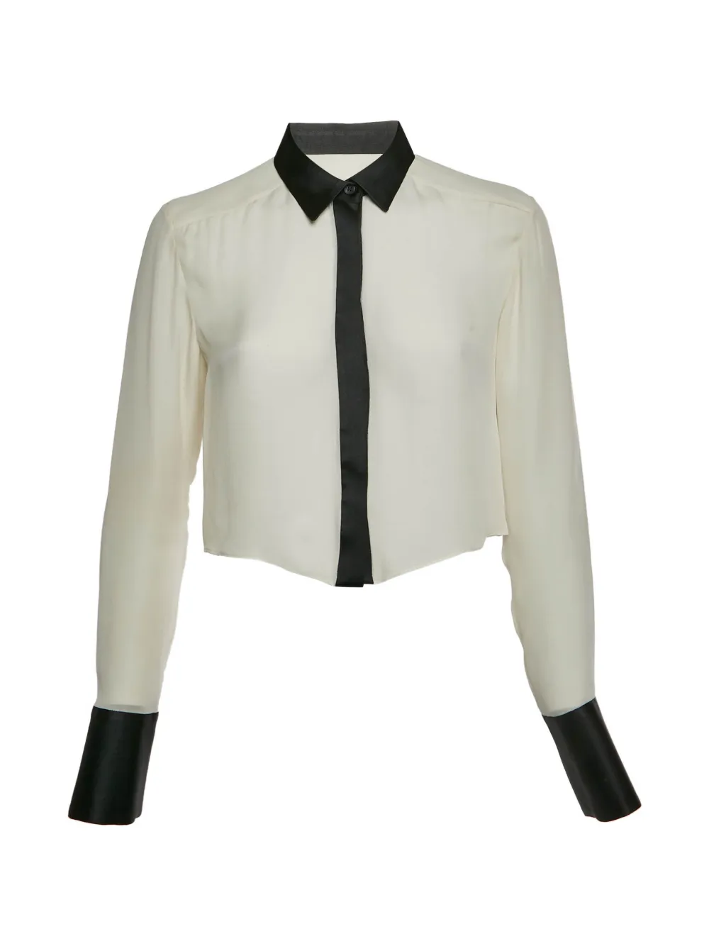 alice + olivia cropped silk shirt - Grau