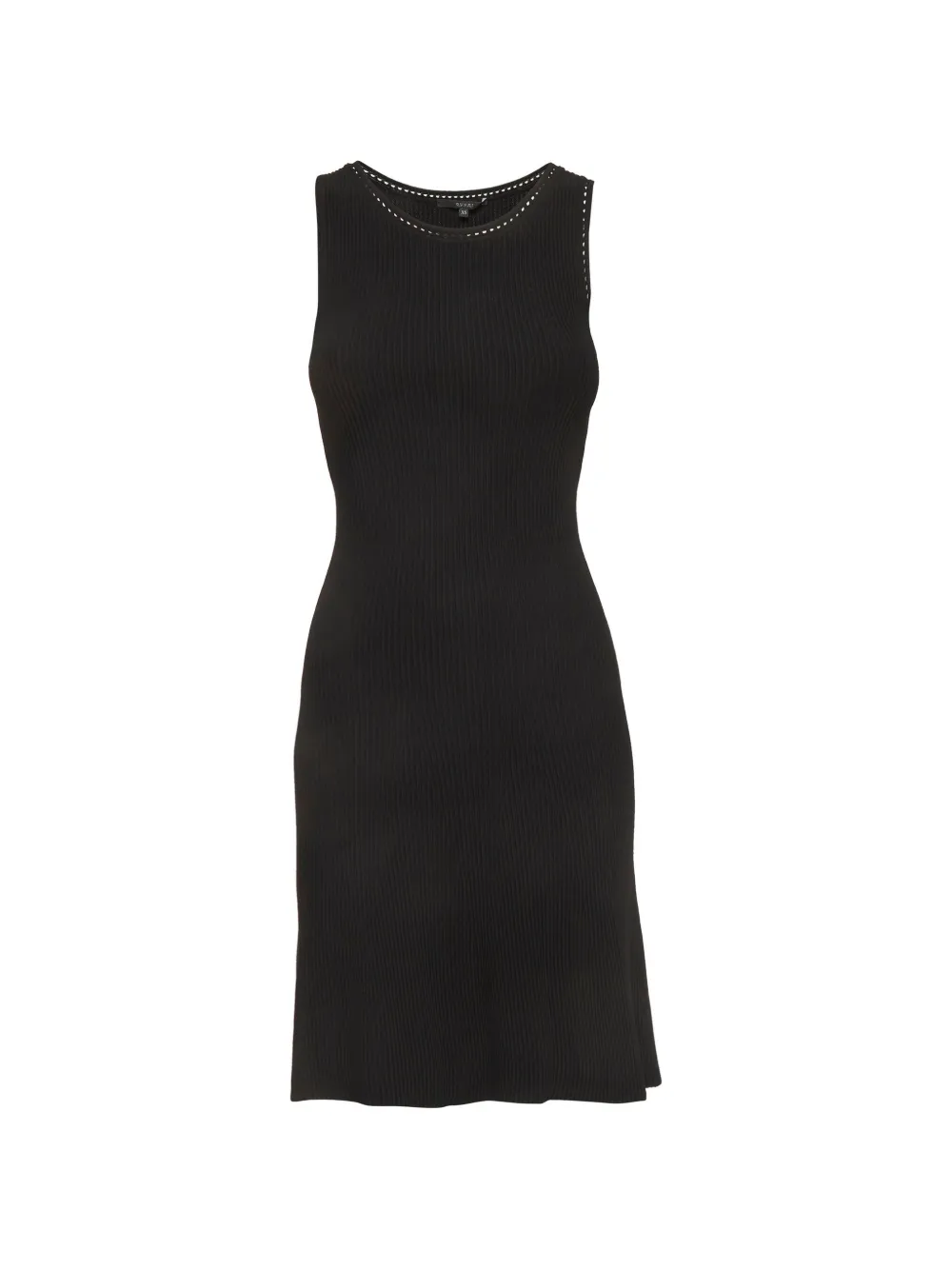 Pre-owned Gucci Rib-knit Sleeveless Midi Dress In Black