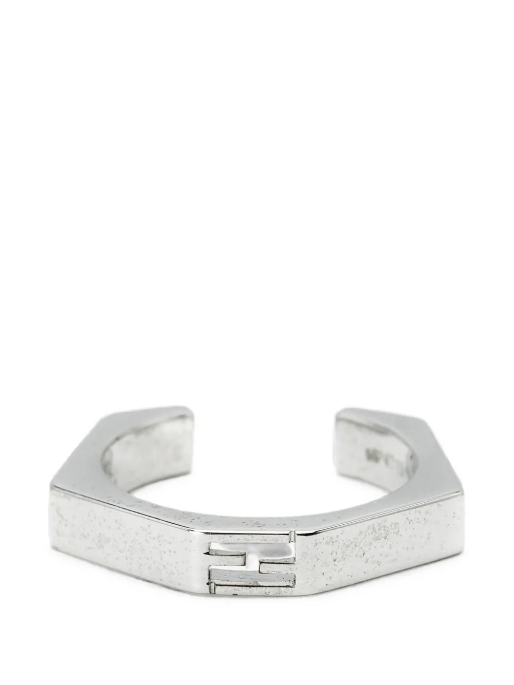 Fendi Pre-Owned Baguette logo-motif ring - Argento