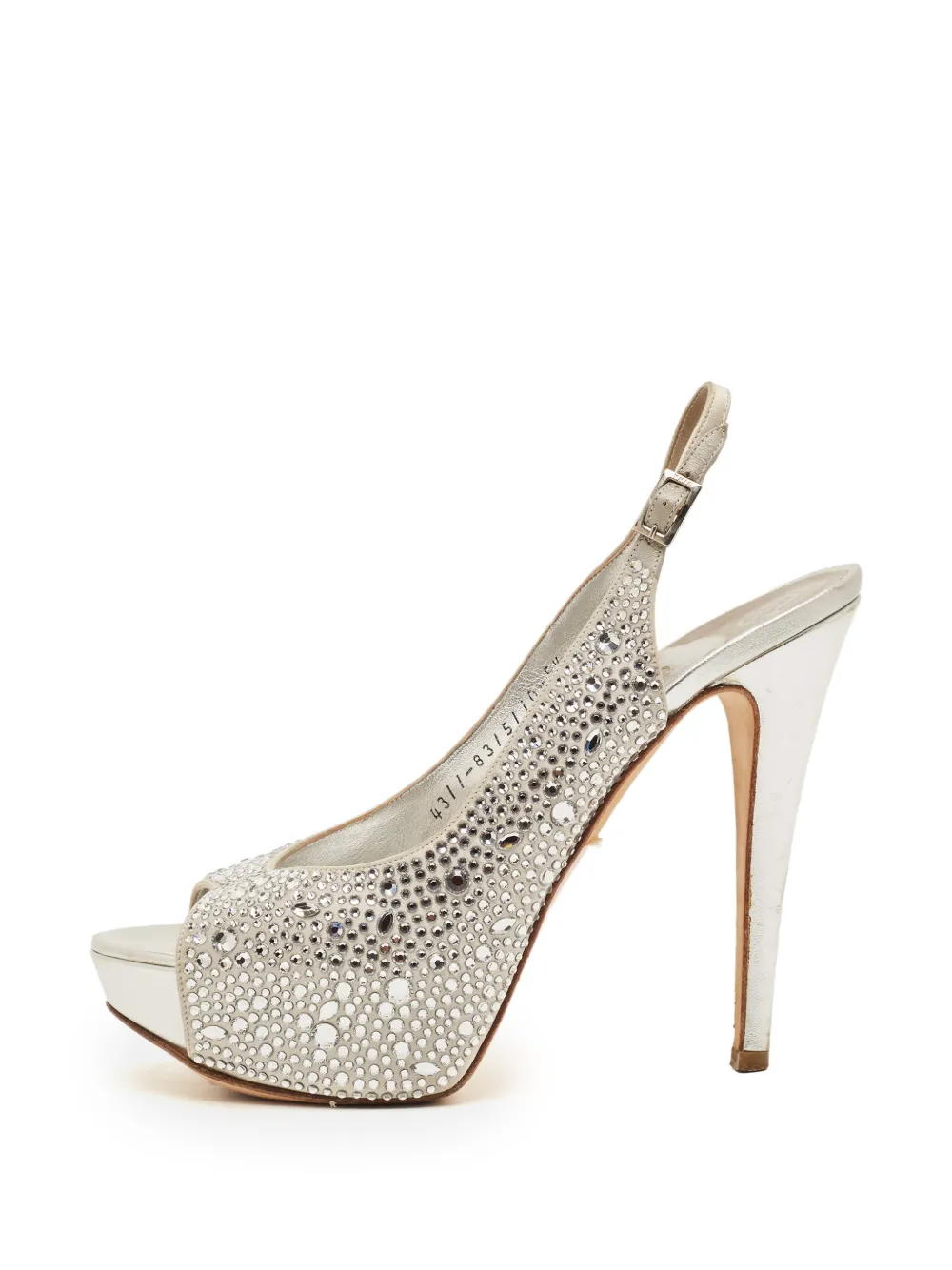 Gina crystal-embellished slingback sandals - Silber