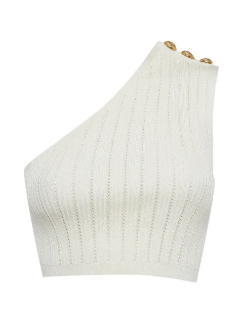 Balmain Pre-Owned one-shoulder pointelle-knit top