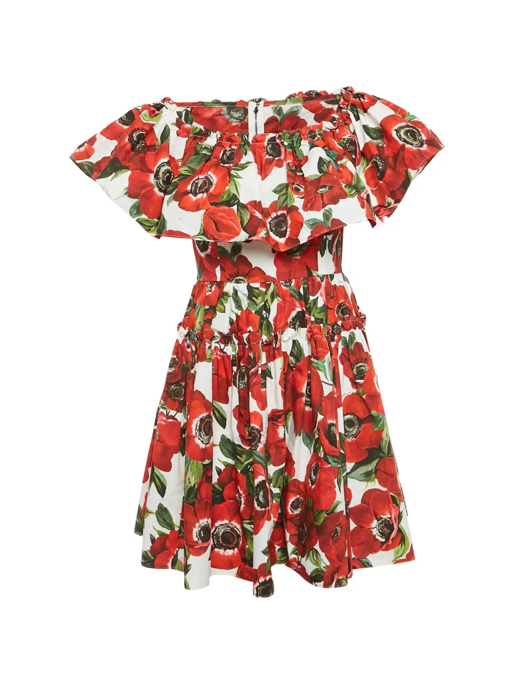 Dolce & Gabbana Pre-Owned floral-print ruffled midi dress - Bianco