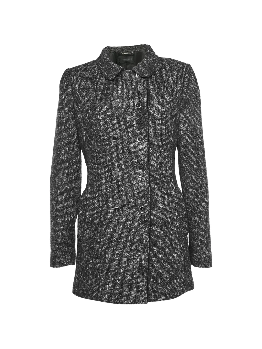 Dolce & Gabbana Pre-Owned tweed double-breasted coat - Nero