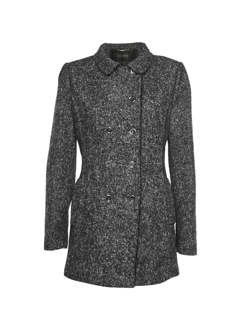 Dolce & Gabbana Pre-Owned tweed double-breasted coat - Black