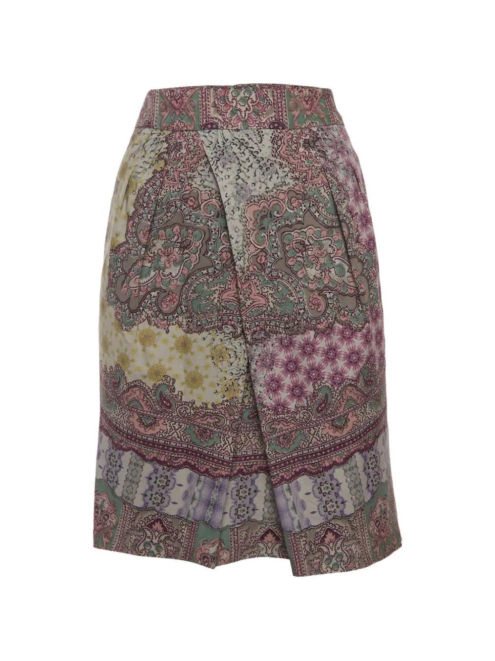 Etro Pre-Owned Paisley-print overlay mini skirt - Verde