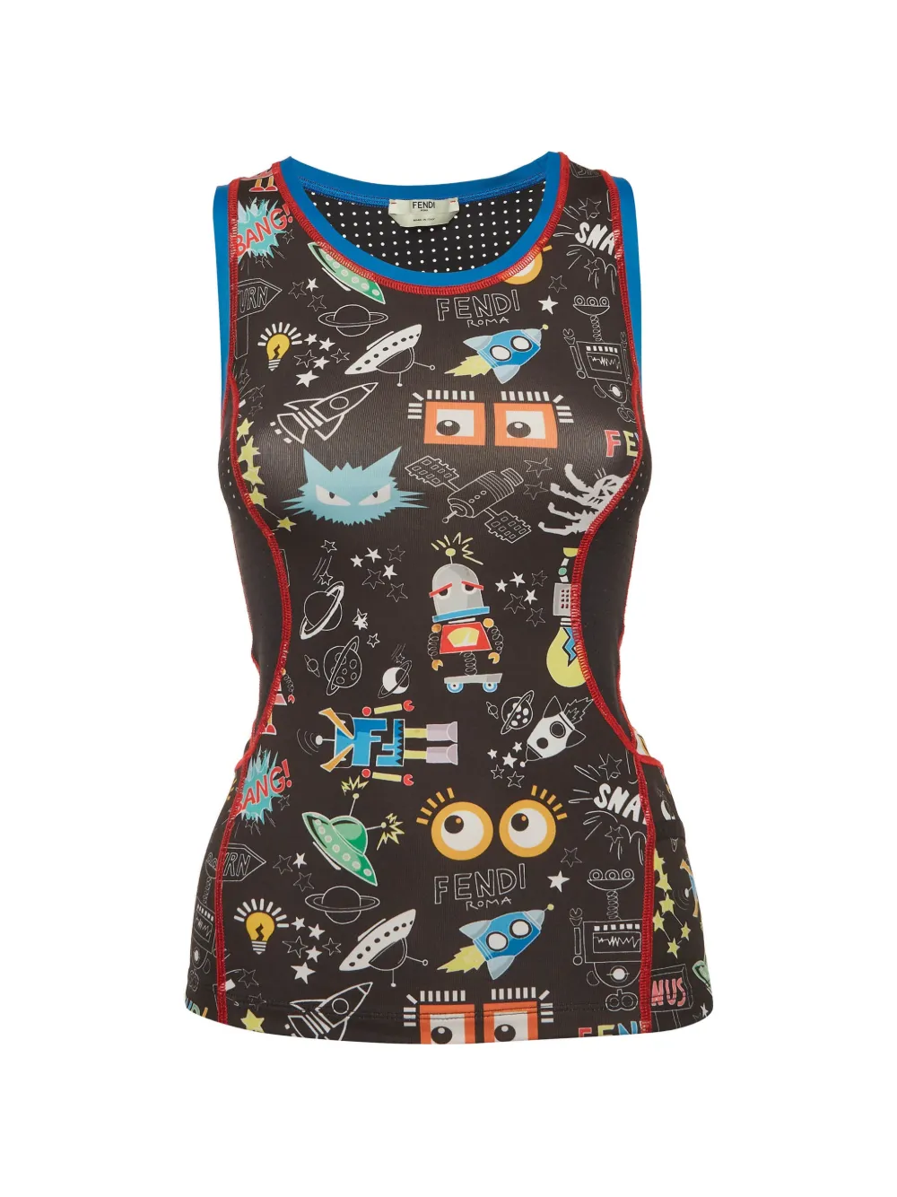 Fendi Pre-Owned printed jersey tank top - Nero