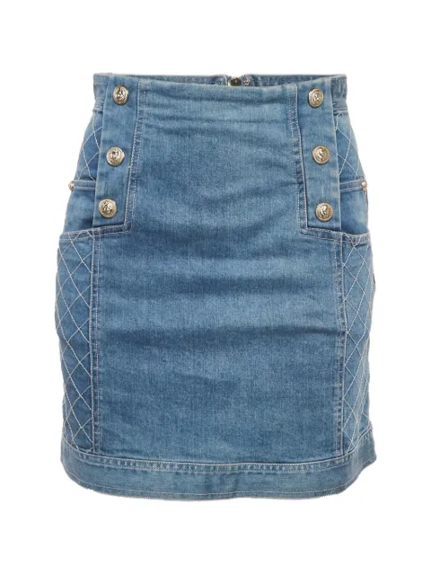 Pierre Balmain Vintage minifalda vaquera con botones y panel acolchado