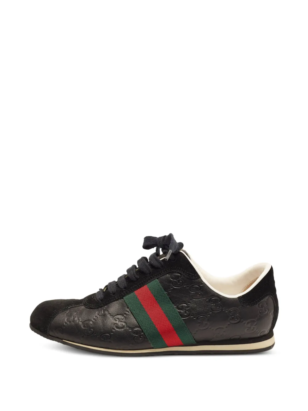 Gucci Pre-Owned GG Web-stripe sneakers - Nero