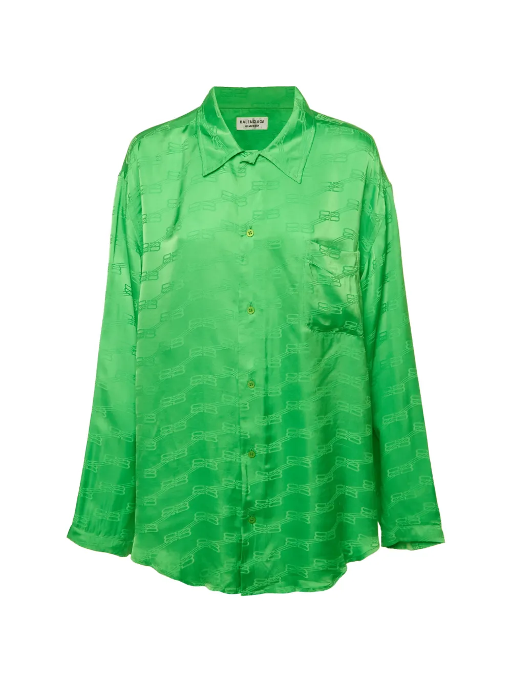 Balenciaga Pre-Owned monogram-pattern button-down shirt - Verde