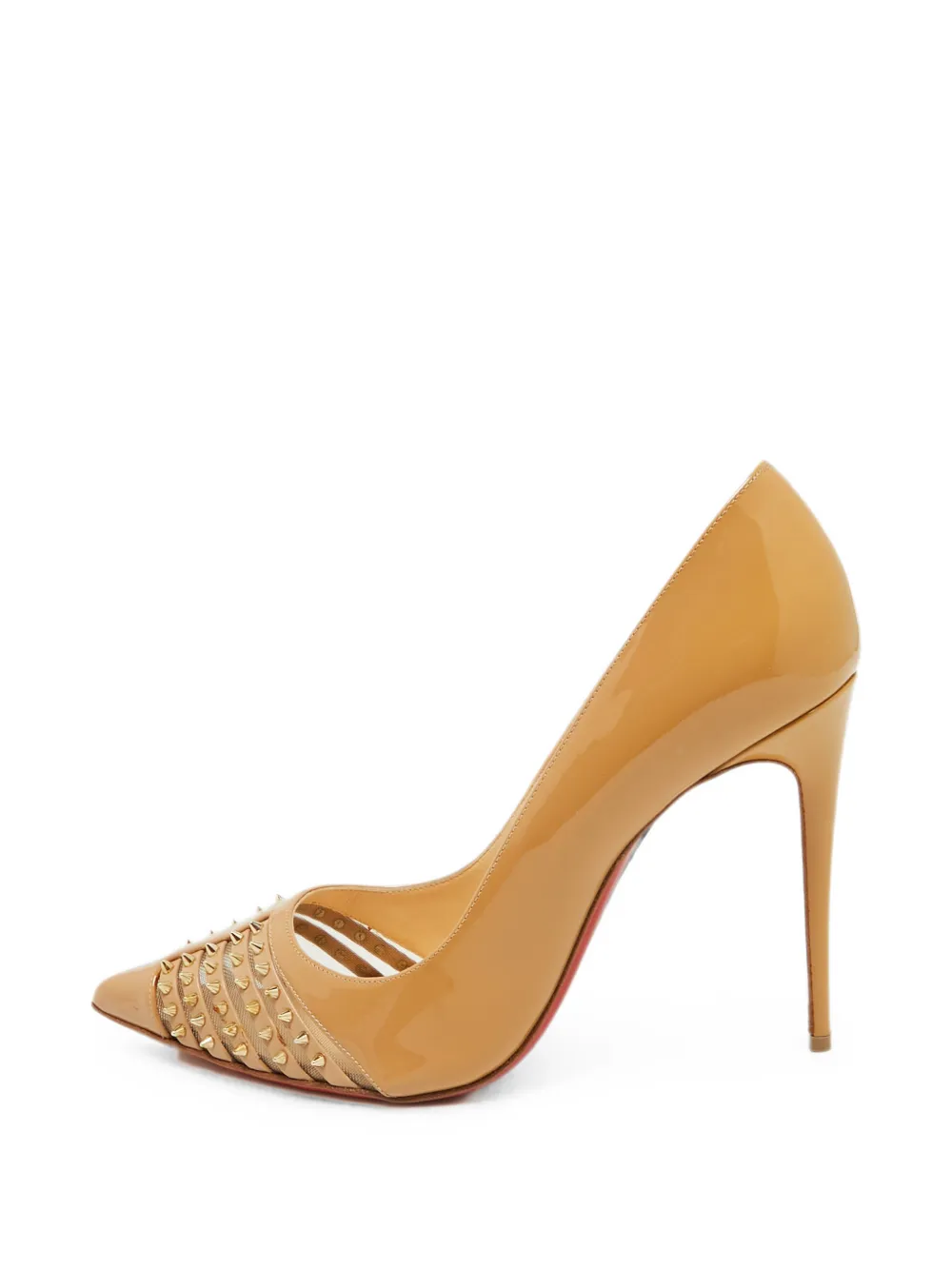 Christian Louboutin Pre-Owned Bareta studded pumps - Nude